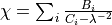 \chi = \sum_i\frac{B_i}{C_i-\lambda^{-2}}