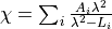 \chi = \sum_i\frac{A_i \lambda^2}{\lambda^2-L_i}